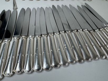 Important silver-plated menagère set, net...