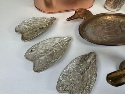 A large copper, brass and silver-plated lot...