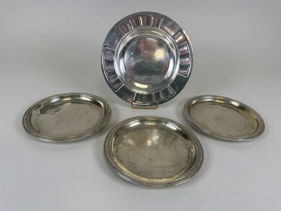 CHRISTOFLE.
Circular silver-plated bottle...