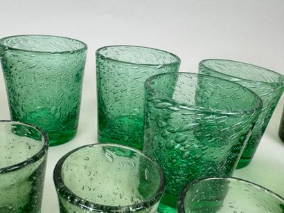 BIOT.
Part of a colored and bubbled glass...