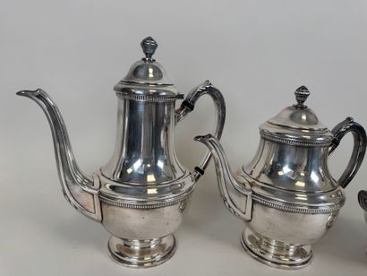 Silver-plated coffee and tea set with pearl...