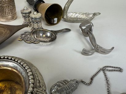 A large copper, brass and silver-plated lot...