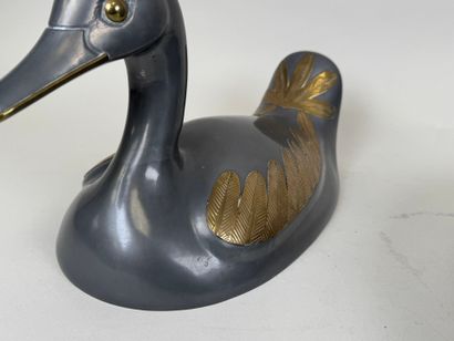 ASIA, 20th century.
Duck.
Large pewter and...