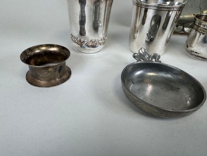 Pewter and silver-plated lot including vase,...