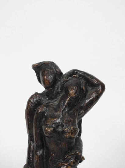 École du XXe.
Le couple.
Sujet en bronze,...