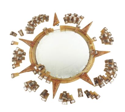 Line VAUTRIN (1913-1997).
Miroir circulaire...
