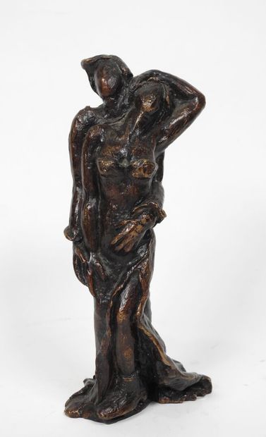 École du XXe.
Le couple.
Sujet en bronze,...