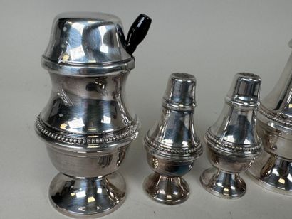 Set in silver-plated metal decorated with...