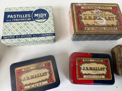 Boxes with metal nibs including J.B. MALLAT,...