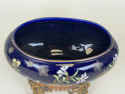 BOCH FRERES KERAMIS Blue-glazed earthenware...