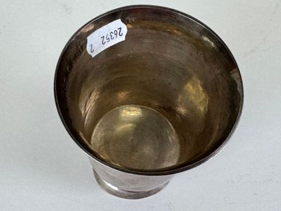 Silver pedestal tumbler marked 