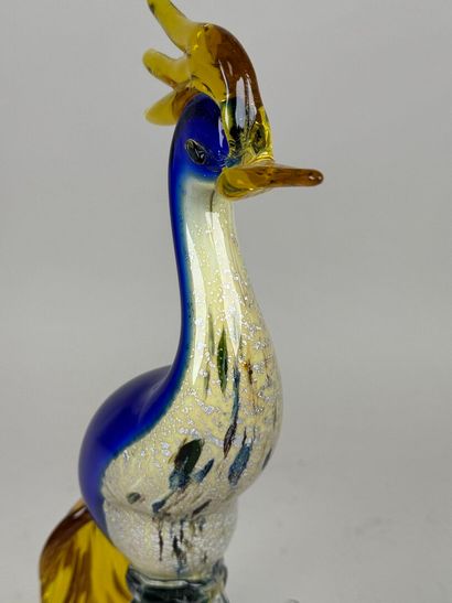 MURANO, XXe.
Oiseau.
Important sujet en verre...