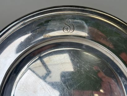 CHRISTOFLE.
Circular molded and figured silver-plated...