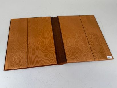 Small leather blotter with embossed and gilded...