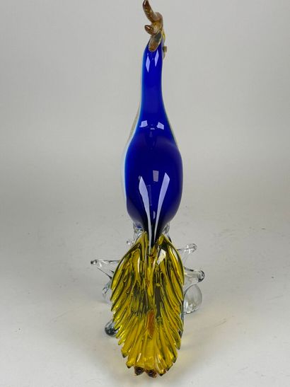 MURANO, XXe.
Oiseau.
Important sujet en verre...