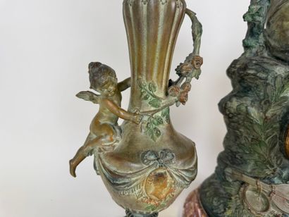 Auguste MOREAU (1834-1917), d'après.
MEDITATION.
Garniture...