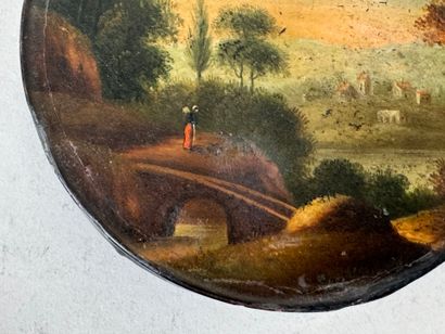 School, 20th century.
Animated landscape.
Circular...