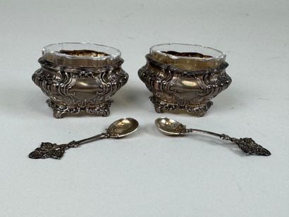 Paire de salerons en argent, poinçon Minerve,...