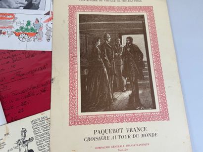 Small batch of menus including Paquebot FRANCE,...