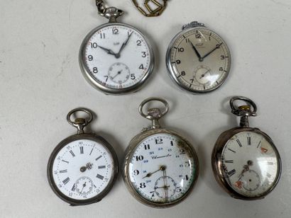 5 metal or silver watches or chronometers,...