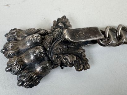 Silver-plated cape buckle with lion claw...