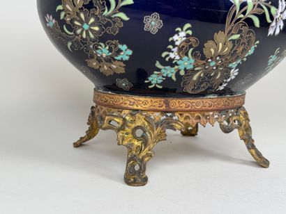 BOCH FRERES KERAMIS Blue-glazed earthenware...