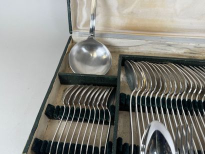 Set of silver-plated flatware, net pattern,...