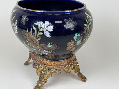 BOCH FRERES KERAMIS Blue-glazed earthenware...