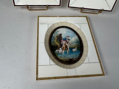 School, 20th century. Three miniatures on...