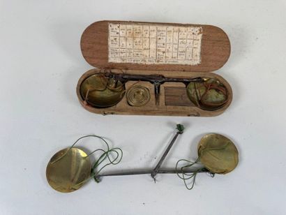 Small jeweler's trebuchet in wooden box with...
