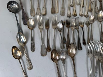 Important lot of silver-plated flatware,...
