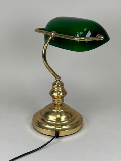 Lampe de bureau orientable en laiton doré...