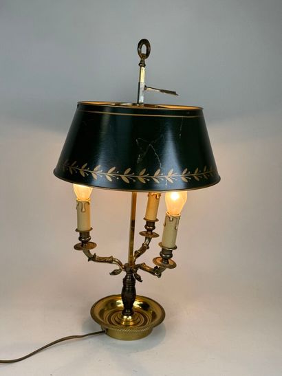 Lampe de bureau dite bouillotte en bronze...