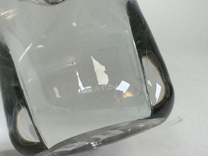 DAUM France.
Bougeoir circulaire en cristal.
Estampillé.
H....