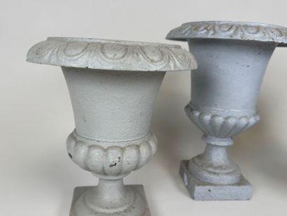 Paire de petits vases de jardin en fonte...