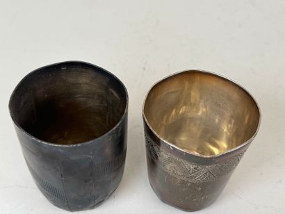Deux timbales en argent, poinçon Minerve.
Poids...