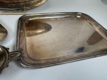 Three silver-plated dishes, two rectangular...