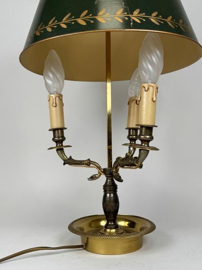 Lampe de bureau dite bouillotte en bronze...
