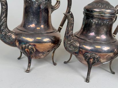 Silver-plated coffee and tea service with...