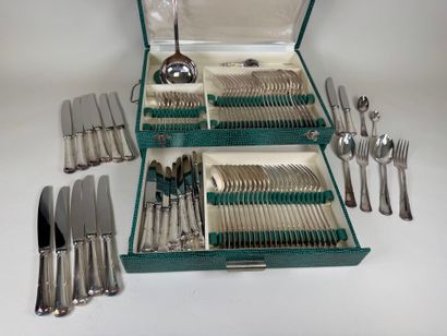 Part of a silver-plated menagère, net pattern,...