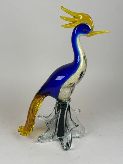 MURANO, XXe.
Oiseau.
Important sujet en verre...