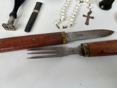 Small set of display items including: antique...