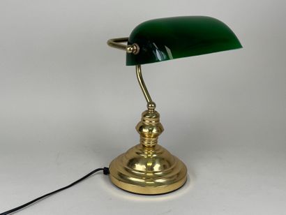 Lampe de bureau orientable en laiton doré...