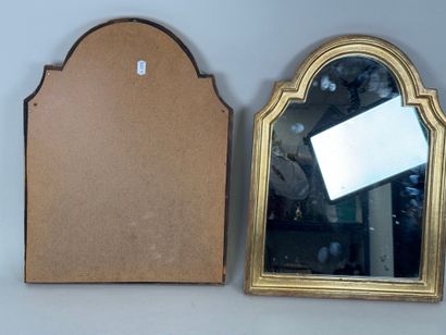 Pair of molded and gilded wood framed mirrors....