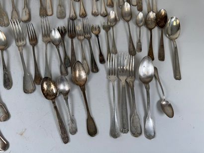 Important lot of silver-plated flatware,...