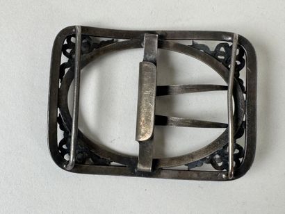 Rectangular openwork silver or silver-plated...