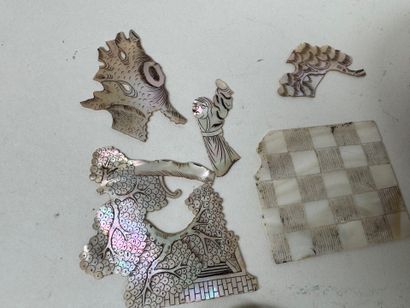 Set of small display items including brass...