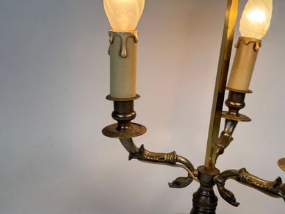 Lampe de bureau dite bouillotte en bronze...