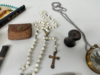 Small set of display items including: antique...