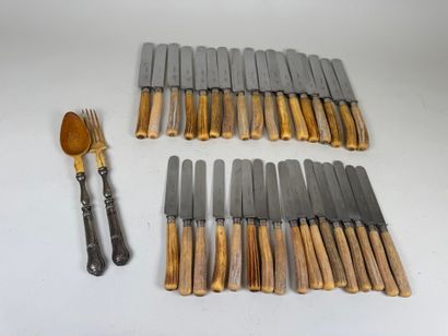 Série de 17 couteaux de table et 17 couteaux...